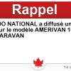 Circulaire ELDORADO NATIONAL a diffusé un avis de rappel pour le modèle AMERIVAN 10 et GRAND CARAVAN Circulaire ELDORADO NATIONAL a diffusé un avis de rappel pour le modèle AMERIVAN 10 et GRAND CARAVAN