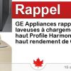 Circulaire GE Appliances rappelle les laveuses à chargement par le haut Profile HarmonyMC à haut rendement de GE Circulaire GE Appliances rappelle les laveuses à chargement par le haut Profile HarmonyMC à haut rendement de GE