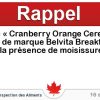 Circulaire Rappel de « Cranberry Orange Cereal Biscuits » de marque Belvita Breakfast en raison de la présence de moisissures Circulaire Rappel de « Cranberry Orange Cereal Biscuits » de marque Belvita Breakfast en raison de la présence de moisissures