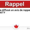 Circulaire TRIPLE E a diffusé un avis de rappel pour le modèle UNITY Circulaire TRIPLE E a diffusé un avis de rappel pour le modèle UNITY