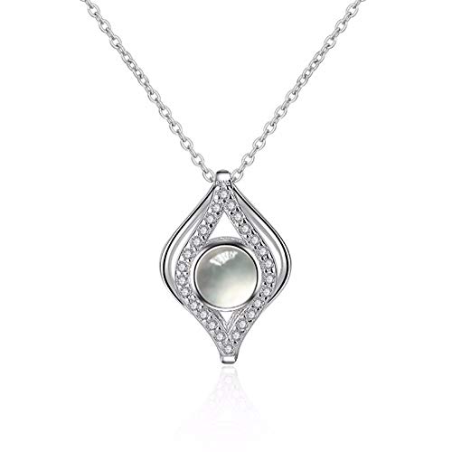 Beydodo Collier en argent Sterling 18 pouces Femmes Nano Pierre 100