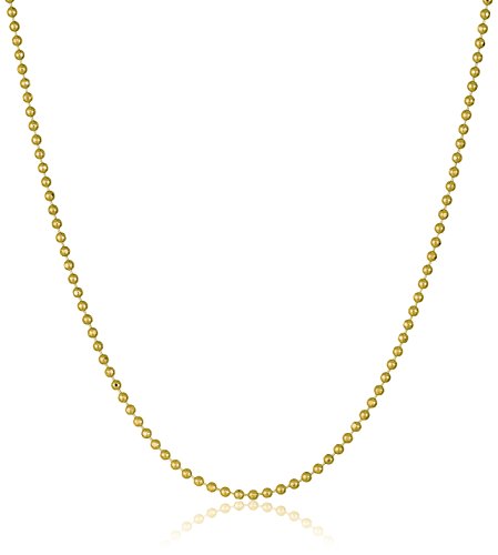 Collier de perles légères en or jaune 14k, 0.9mm, 16"