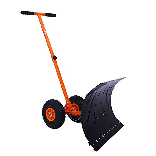 Pelle chasse-neige à roues ajustable Ohuhu