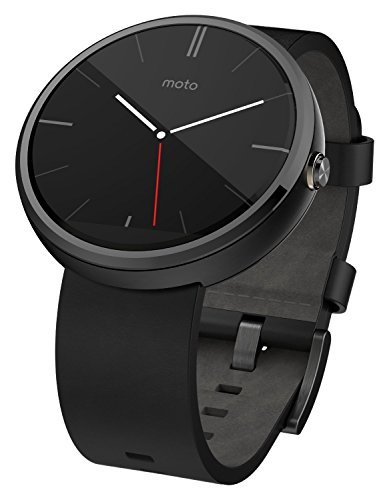 Montre intelligente Motorola Moto 360 en cuir noir