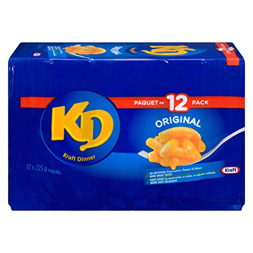 Dîner Kraft Dinner Macaroni Fromage Original 225g, Paquet de 12