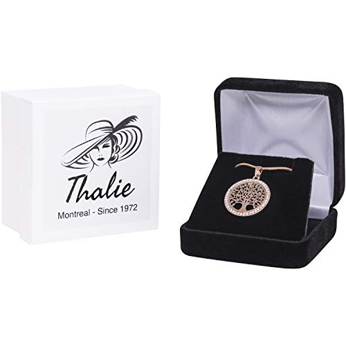 Collier pendentif chaîne de l'arbre de vie en or rose avec strass pour femme par Thalie - 1