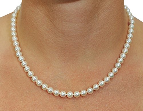 Collier de perles de culture Akoya japonaises blanches en or 14K 18" - 4