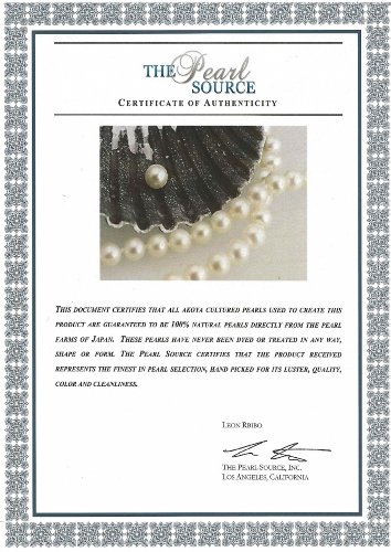 Collier de perles de culture Akoya japonaises blanches en or 14K 18" - 6