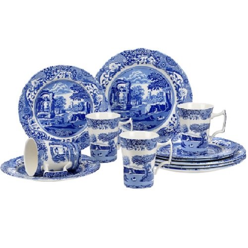 Service de Vaisselle 12 Pièces Spode Bleu Italien