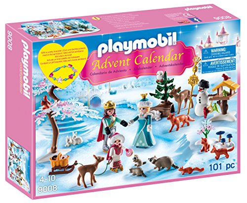 Calendrier de l'Avent Ensemble de Construction Playmobil Famille Royal en Patins à Glace 101 Pièces