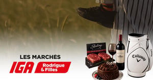 Concours Gagnez un sac de golf Callaway blanc, quatre bavettes Sterling Silver, un gâteau et une bouteille de vin! Concours IGA Extra Rodrigue & Filles