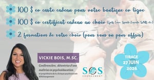 Concours Gagnez 100$ en certificats-cadeaux Clinique psychosociale SOS changement 100$ en certificat-cadeau au choix et deux formations! Concours Clinique psychosociale SOS changement