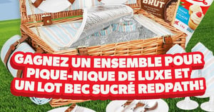 Concours Gagnez un panier de pique-nique avec tout le nécessaire pour 4 personnes, ainsi que deux paquets de sucre Redpath! Concours Sucre Redpath