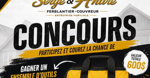 Concours Gagnez un ensemble d'outils Dewalt! Concours Serge et André Couvreur
