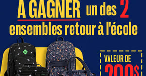 Concours Jean Coutu Gagnez un sac à dos, un sac à lunch et des produits assortis pour le retour à l’école! Concours Jean Coutu