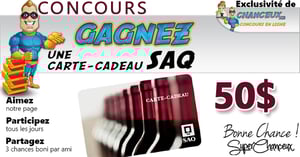 Concours GAGNEZ une Carte-Cadeau SAQ de 50$