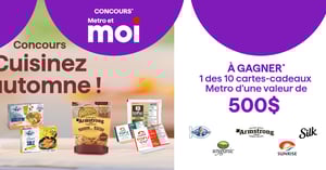 Concours Gagnez 1 des 10 cartes-cadeaux Metro d'une valeur de 500$ !