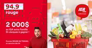 Concours Rouge 94,9 (Gatineau) - 2 000$ d’épicerie à gagner ! Concours Rouge 94,9 (Gatineau)