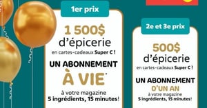 Concours 5 ingrédients, 15 minutes fête ses 15 ans!