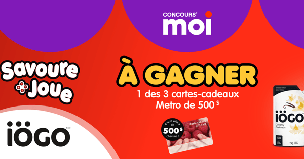 Concours Metro Gagnez l'une des trois cartes-cadeaux de 500$!