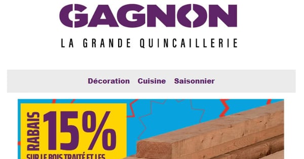 15% sur le bois traité et les accessoires de bois traité !