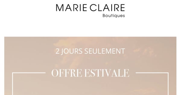Offre estivale : TOUT à 40% de rabais