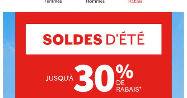 Soldes d'été : jusqu'à 30% de rabais