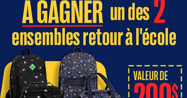 Concours Jean Coutu Gagnez un sac à dos, un sac à lunch et des produits assortis pour le retour à l’école!