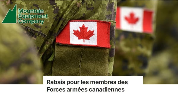 Rabais MEC pour les Membres des Forces Armées Canadiennes