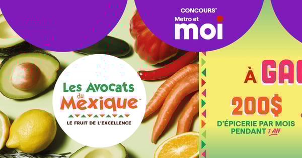 Concours Metro - Gagnez 200 $ d'épicerie par mois pendant un an ou une des 10 cartes-cadeaux de 150 $!