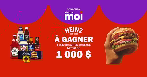 Concours Metro - Gagnez 1 des 10 cartes-cadeaux Metro de 1000 $ !