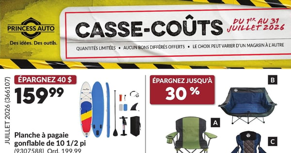 Circulaire Princess Auto - Casse-Coûts