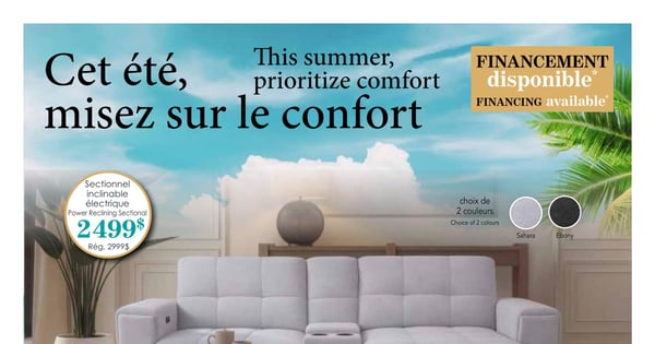 Circulaire ​Meubles Jacob - Cet Été misez sur le Confort