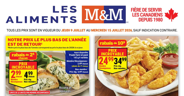 Circulaire Les Aliments M&M