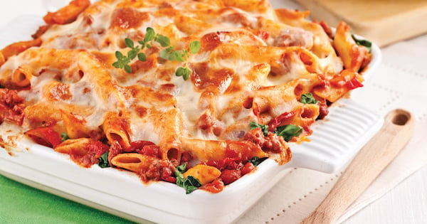 Gratin de Pâtes, Sauce Italienne aux Tomates Séchées