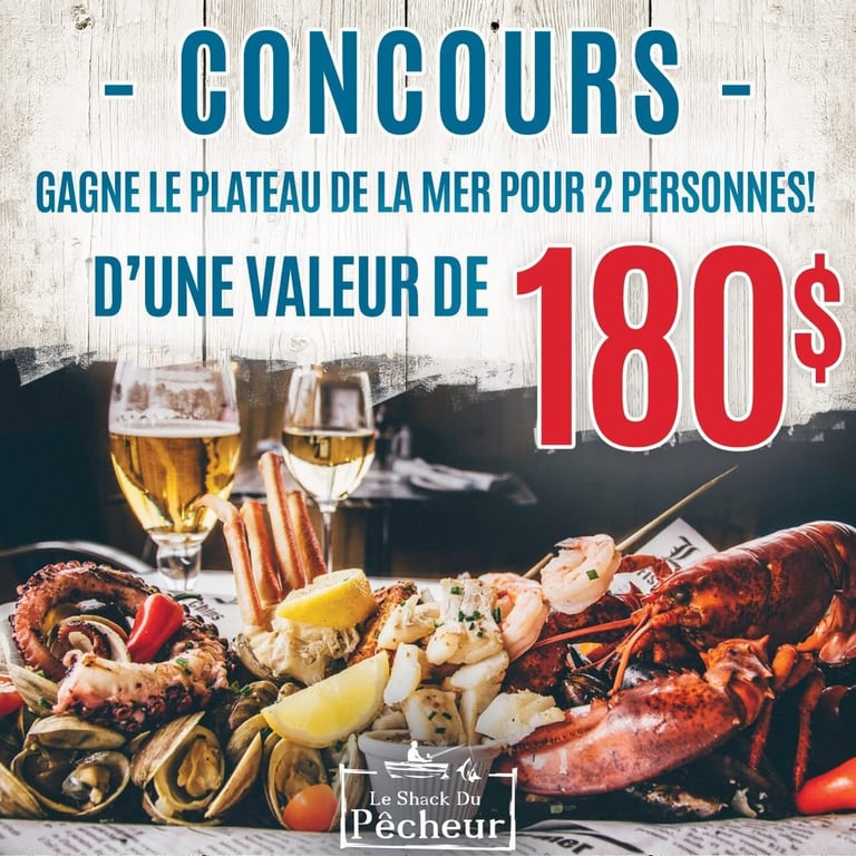 Concours Le Shack Du Pêcheur - Plateau de la Mer pour 2 Personnes à Gagner