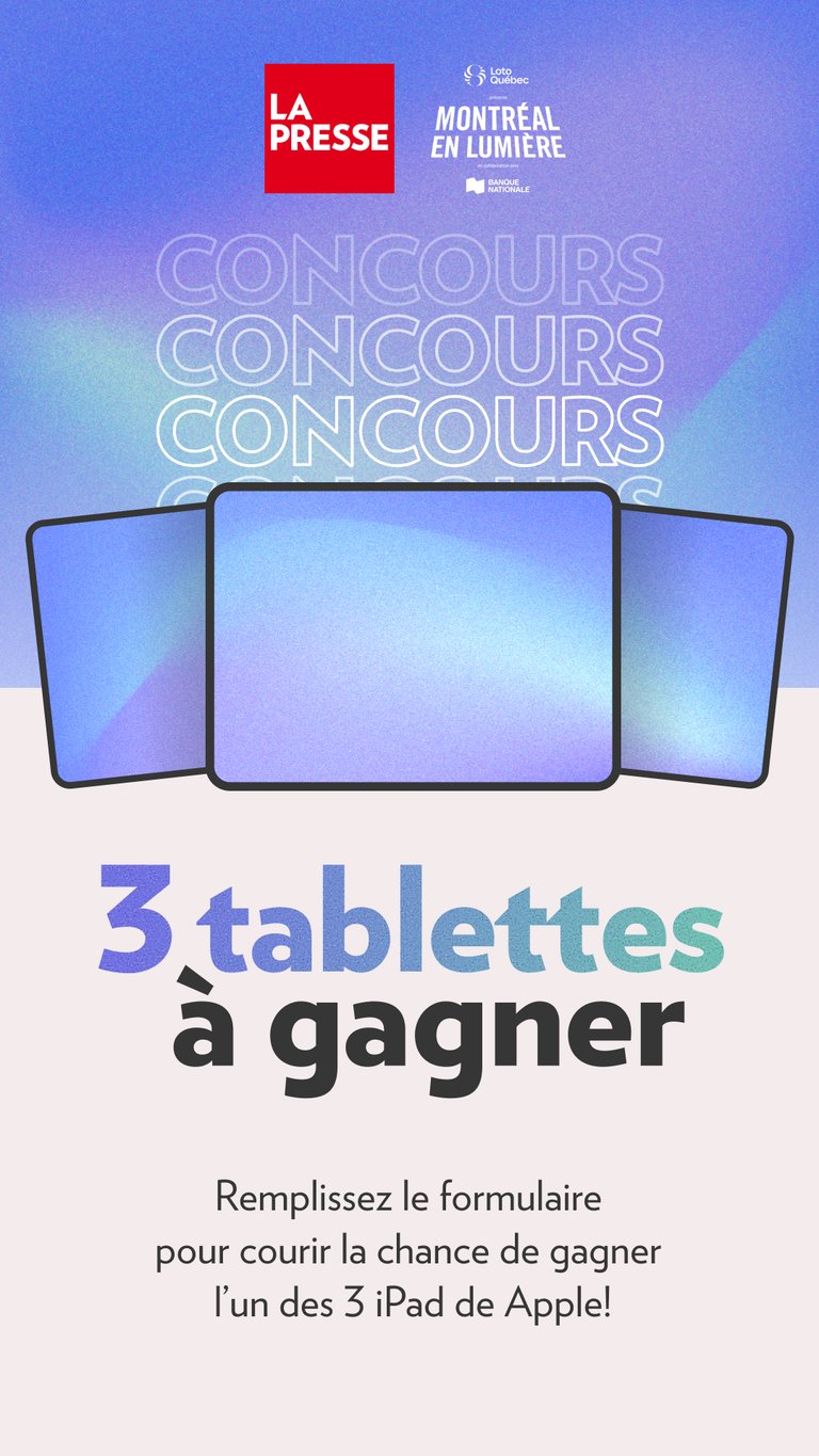 Concours Gagnez l'un des 3 Ipad d'Apple!