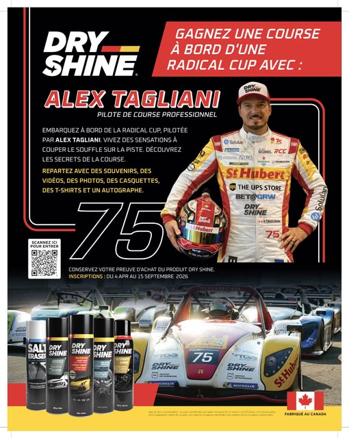 Concours Gagnez une course à bord du Radical Cup avec Alex Tagliani!
