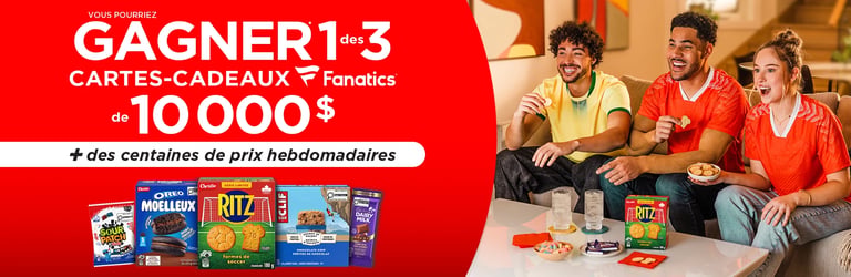 Concours Gagnez l'une des 3 cartes-cadeaux  Fanatics de 10 000$ ou l'un des centaines de prix hebdomadaire!