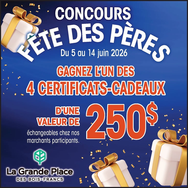 Concours Gagnez l'un des 4 certificats-cadeaux de 250$!