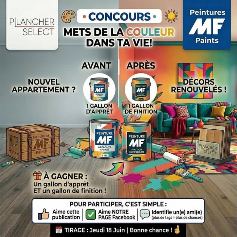 Concours Gagnez un gallon d’apprêt et un gallon de finition de qualité supérieure de Peintures MF!