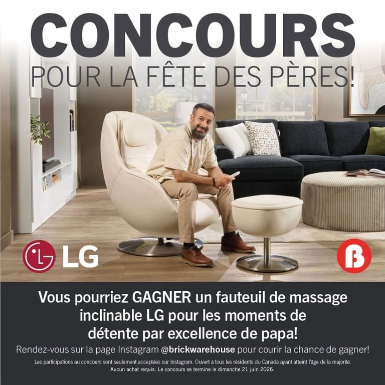 Concours Gagnez un fauteuil de massage inclinable LG!