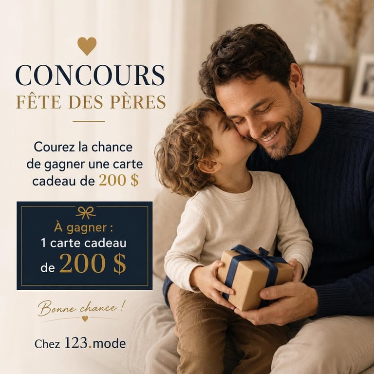 Concours Gagnez une carte-cadeau de 200 $ chez 123.mode!