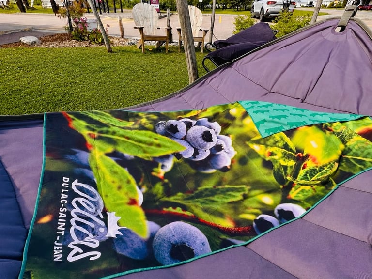 Concours Gagnez une serviette de plage aux couleurs de Délices du Lac-Saint-Jean!