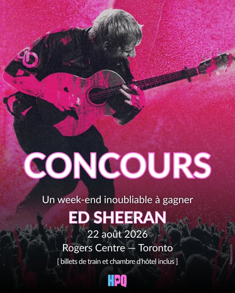 Concours Gagnez une paire de billets pour le concert d’Ed Sheeran le 22 août au Rogers Centre à Toronto avec nuitée!