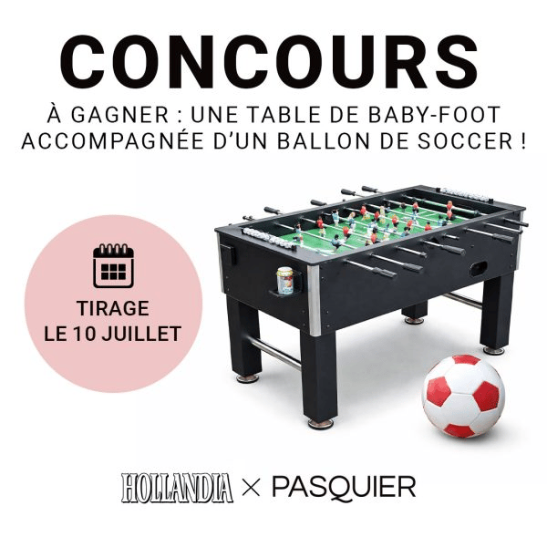 Concours Gagnez une table de baby-foot et un ballon de soccer!