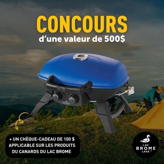 Concours Gagnez un BBQ portatif Napoleon TravelQ 285 et un chèque-cadeau Canard du Lac Brome de 100$!