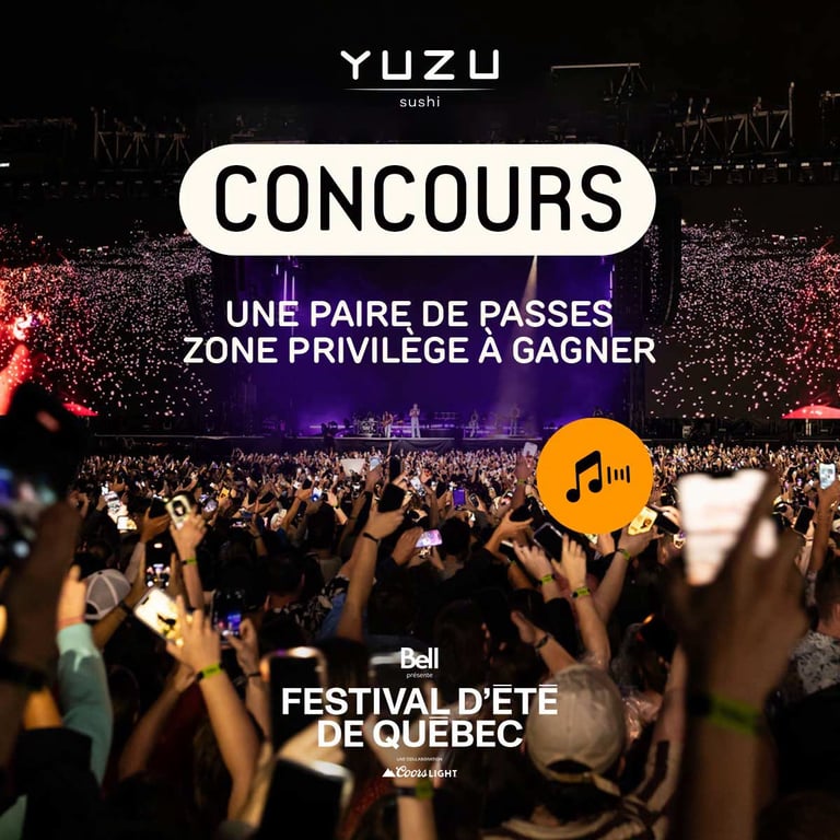 Concours Gagnez une paire de billets en zone privilège pour la soirée du 10 juillet prochain du Festival d'été de Québec!