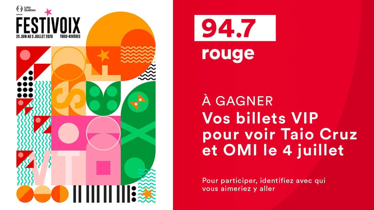 Concours Rouge FM 94,7 Gagnez vos billets pour voir Taio Cruz et OMI au Festivoix!