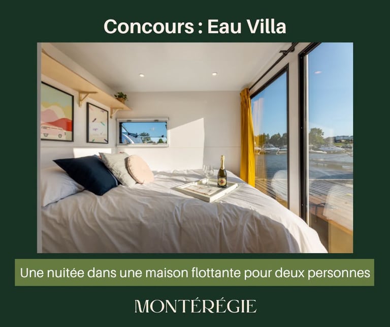 Concours Gagnez une nuitée pour deux personnes dans l'une des maisons flottantes d'Eau Villa!